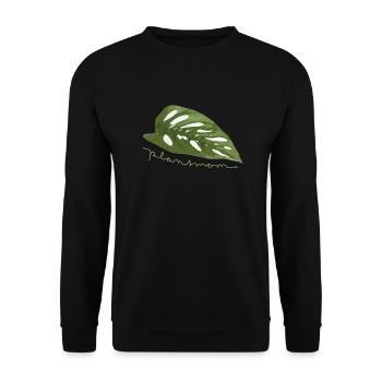 Plantmom Plant Monstera Adansonii Gift Nature - Unisex Sweatshirt - black - Front - Alina (178cm) & Michal (187cm)