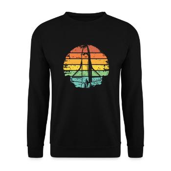 Retro NASA rocket space shuttle grunge - Unisex Sweatshirt - black - Front - Alina (178cm) & Michal (187cm)