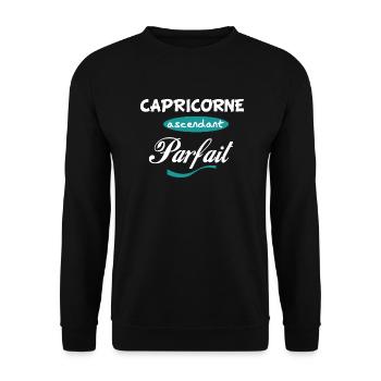 LOGO 317 CAPRICORNE ASCENDANT PARFAIT - Sweat-shirt Unisexe - noir - Devant - Alina (178cm) & Michal (187cm)