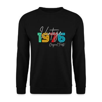 Vintage millésime 1976 anniversaire cadeau - Sweat-shirt Unisexe - noir - Devant - Alina (178cm) & Michal (187cm)