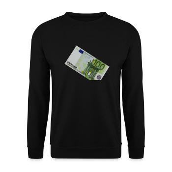 100 euro banknote on white background - Unisex Pullover - Schwarz - Vorne - Alina (178cm) & Michal (187cm)