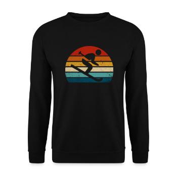 Retro-Ski - Unisex Pullover - Schwarz - Vorne - Alina (178cm) & Michal (187cm)