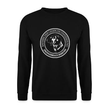 BAYERISCHER GEBIRGSSCHWEIßHUND Jagdgebrauchshund - Unisex Pullover - Schwarz - Vorne - Alina (178cm) & Michal (187cm)