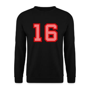 Cool Retro Retrostyle Jersey Number Back Number - Unisex Sweatshirt - black - Front - Alina (178cm) & Michal (187cm)