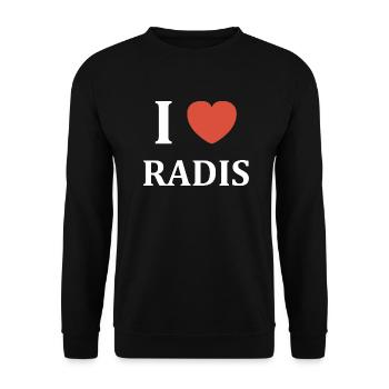 i love radis - Sweat-shirt Unisexe - noir - Devant - Alina (178cm) & Michal (187cm)