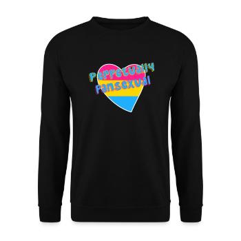 Perpetually Pansexual LGBTQIAP+ pan pride flag - Unisex Sweatshirt - black - Front - Alina (178cm) & Michal (187cm)