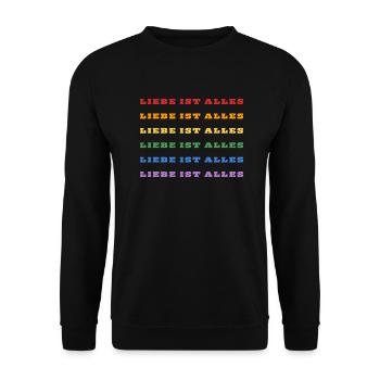Liebe ist Alles - Unisex Pullover - Schwarz - Vorne - Alina (178cm) & Michal (187cm)