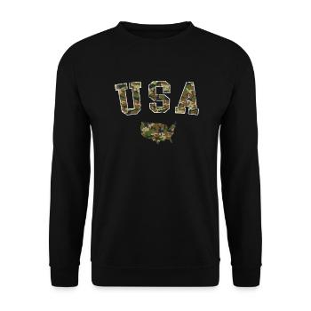 usa camo map - Unisex Sweatshirt - black - Front - Alina (178cm) & Michal (187cm)