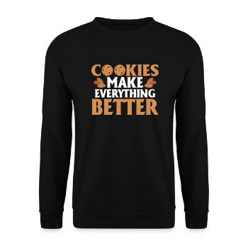 Cookies Make Everything Better Baking Cake Cookie - Unisex Sweatshirt - black - Front - Alina (178cm) & Michal (187cm)
