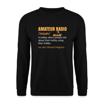 Amateur Radio A Hobby Enthusiast Operator - Unisex Pullover - Schwarz - Vorne - Alina (178cm) & Michal (187cm)