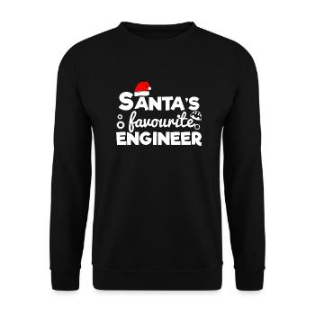 Funny Christmas Santa's favourite engineer - Unisex Sweatshirt - black - Front - Alina (178cm) & Michal (187cm)