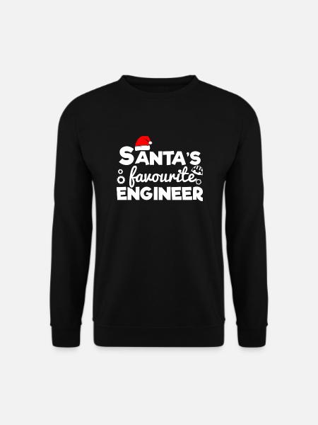 Funny Christmas Santa's favourite engineer - Unisex Pullover - Schwarz