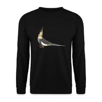 Cockatiel Cockatiel Cockatoo Perroquet Oiseau Cadeau - Sweat-shirt Unisexe - noir - Devant - Alina (178cm) & Michal (187cm)