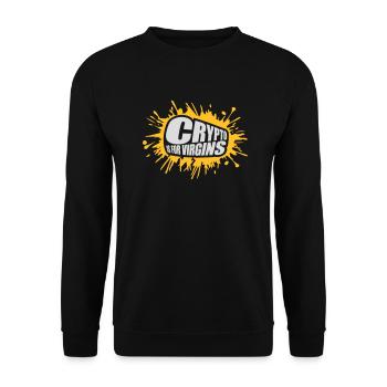 crypto is for virgins - Unisex Sweatshirt - black - Front - Alina (178cm) & Michal (187cm)