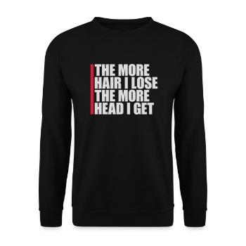 I get more head - Unisex Sweatshirt - black - Front - Alina (178cm) & Michal (187cm)