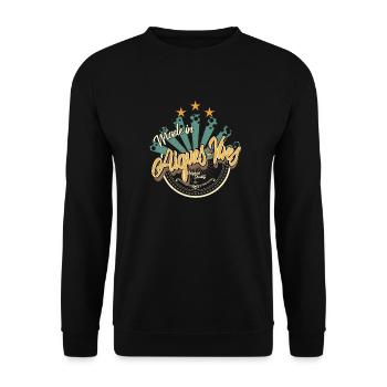 Made in Aigues-Vives - Sweat-shirt Unisexe - noir - Devant - Alina (178cm) & Michal (187cm)
