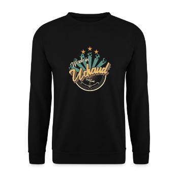 Made in Uchaud - Sweat-shirt Unisexe - noir - Devant - Alina (178cm) & Michal (187cm)