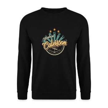 Made in Calvisson - Sweat-shirt Unisexe - noir - Devant - Alina (178cm) & Michal (187cm)
