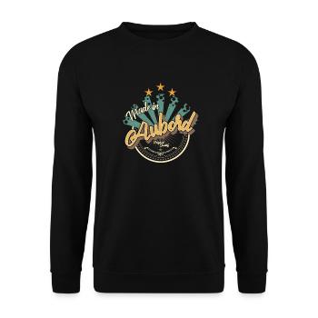 Made in Aubord - Sweat-shirt Unisexe - noir - Devant - Alina (178cm) & Michal (187cm)