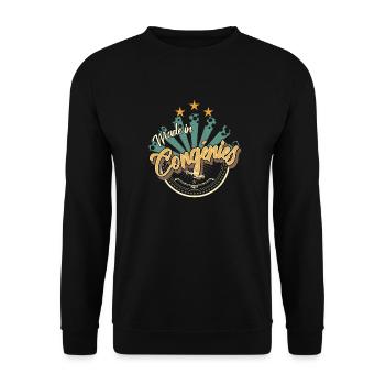 Made in Congenies - Sweat-shirt Unisexe - noir - Devant - Alina (178cm) & Michal (187cm)