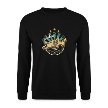 Made in Saint Just - Sweat-shirt Unisexe - noir - Devant - Alina (178cm) & Michal (187cm)