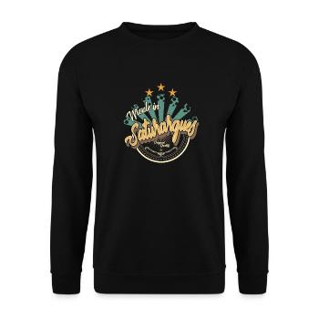 Made in Saturargues - Sweat-shirt Unisexe - noir - Devant - Alina (178cm) & Michal (187cm)