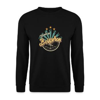 Made in Boisseron - Sweat-shirt Unisexe - noir - Devant - Alina (178cm) & Michal (187cm)