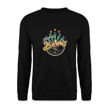 Made in Bernis - Sweat-shirt Unisexe - noir - Devant - Alina (178cm) & Michal (187cm)