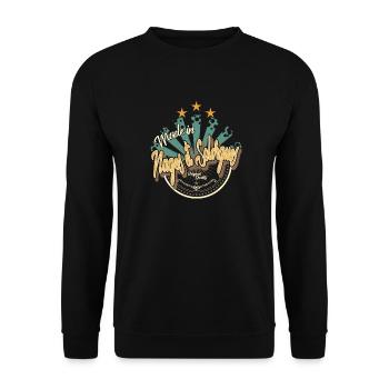Made in Nages et Solorgues - Sweat-shirt Unisexe - noir - Devant - Alina (178cm) & Michal (187cm)