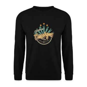 Made in Caissargues - Sweat-shirt Unisexe - noir - Devant - Alina (178cm) & Michal (187cm)
