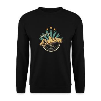 made in Gallician - Sweat-shirt Unisexe - noir - Devant - Alina (178cm) & Michal (187cm)