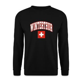 Winterthur schweiz flagge - Unisex Pullover - Schwarz - Vorne - Alina (178cm) & Michal (187cm)