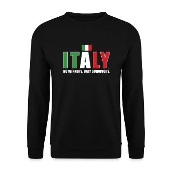 Italie Aucun vainqueur Seulement des survivants Italie Rugby - Sweat-shirt Unisexe - noir - Devant - Alina (178cm) & Michal (187cm)