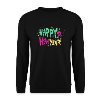 Happy New Year - Unisex Pullover - Schwarz - Vorne - Alina (178cm) & Michal (187cm)