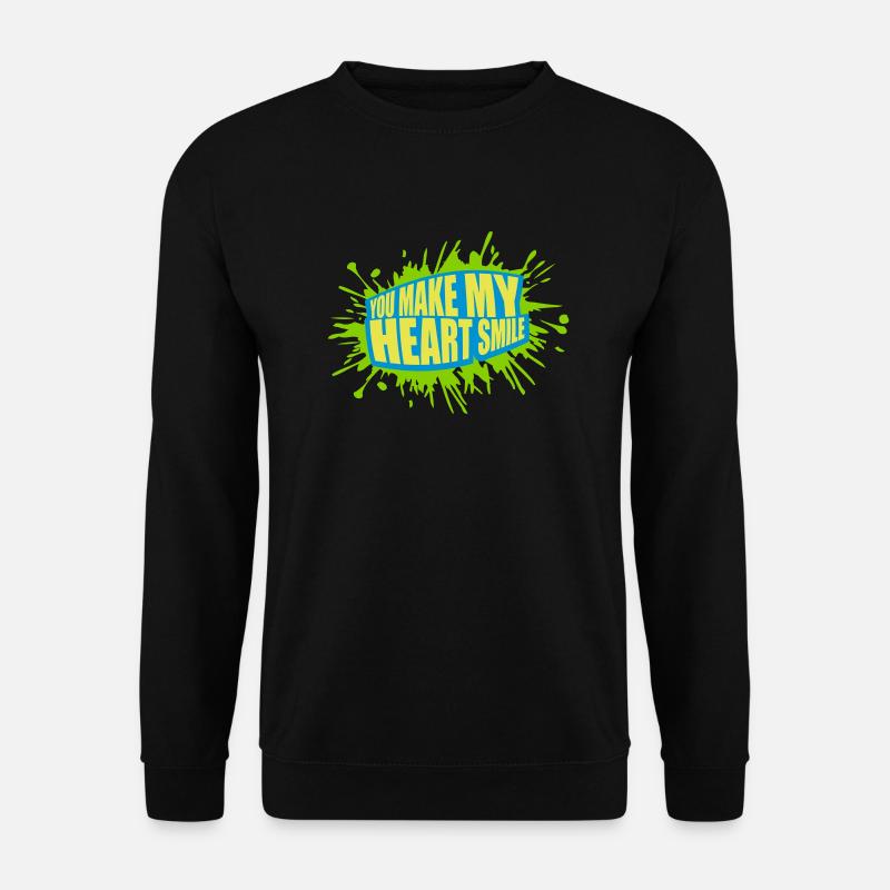 make my heart smile - Unisex Pullover - Schwarz