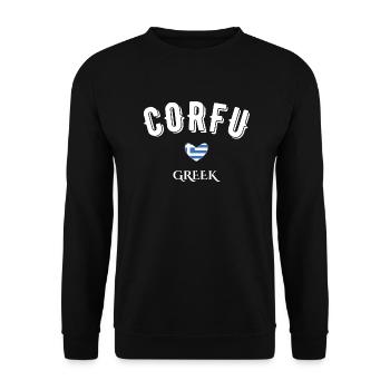 Griechisches Korfu - Unisex Pullover - Schwarz - Vorne - Alina (178cm) & Michal (187cm)