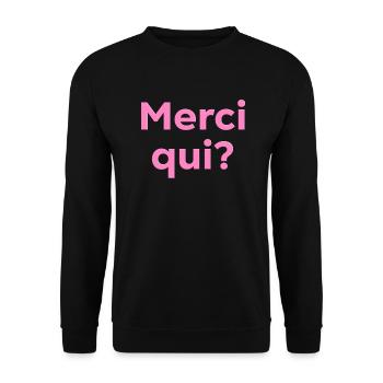 Merci qui - Sweat-shirt Unisexe - noir - Devant - Alina (178cm) & Michal (187cm)