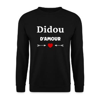 Didou d'amour - Sweat-shirt Unisexe - noir - Devant - Alina (178cm) & Michal (187cm)