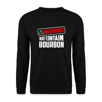 Warning May Contain Bourbon Drinking Whiskey - Unisex Pullover - Schwarz - Vorne - Alina (178cm) & Michal (187cm)