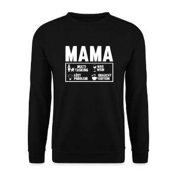 Mutter Muttertag Mama - Unisex Pullover - Schwarz - Vorne - Alina (178cm) & Michal (187cm)