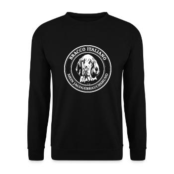 Bracco Italiano Jagdgebrauchshund Jagdhunde Hunde - Unisex Pullover - Schwarz - Vorne - Alina (178cm) & Michal (187cm)