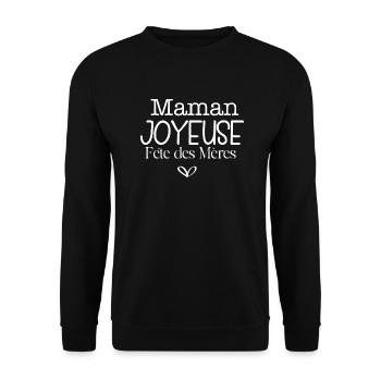 Maman joyeuse fête des Mères - Sweat-shirt Unisexe - noir - Devant - Alina (178cm) & Michal (187cm)