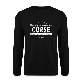 Véritable et authentique Corse - Sweat-shirt Unisexe - noir - Devant - Alina (178cm) & Michal (187cm)