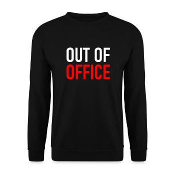 out of office - Nicht im Büro - ausserhaus - Unisex Sweatshirt - black - Front - Alina (178cm) & Michal (187cm)