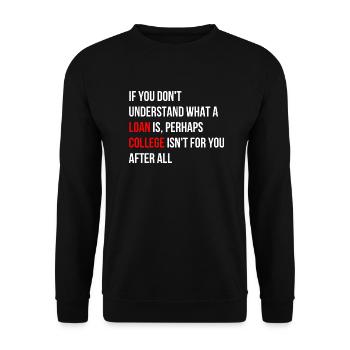 Universität ist nichts für dich Spruch Englisch - Unisex Pullover - Schwarz - Vorne - Alina (178cm) & Michal (187cm)