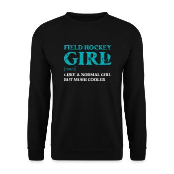 Fille De Hockey Sur Gazon Comme Une Fille Normale Mais Beaucoup Cool - Sweat-shirt Unisexe - noir - Devant - Alina (178cm) & Michal (187cm)