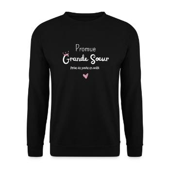 Promue grande soeur en août - annonce grossesse - Sweat-shirt Unisexe - noir - Devant - Alina (178cm) & Michal (187cm)
