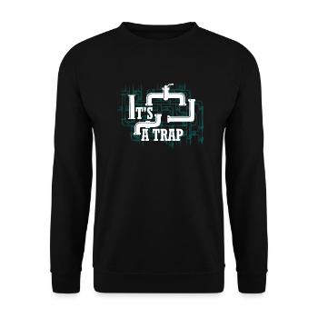 It's A Plumber Pipefitter Wrench - Unisex Sweatshirt - black - Front - Alina (178cm) & Michal (187cm)