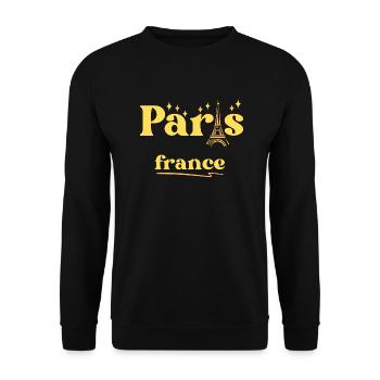 Paris France Retro Vintage - Sweat-shirt Unisexe - noir - Devant - Alina (178cm) & Michal (187cm)