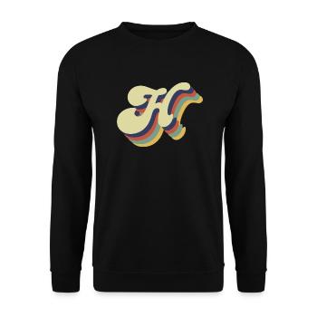 Retro Letter H - Unisex Sweatshirt - black - Front - Alina (178cm) & Michal (187cm)